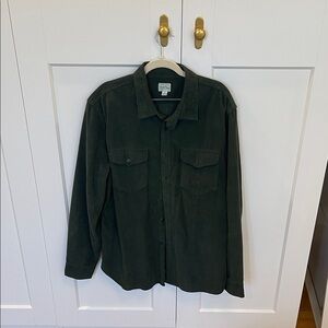 J Crew Dark Green  corduroy Shirt Jacket